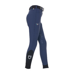 Calças de equitação infantis unissexo Equestro x FISE com grip nos joelhos Blazer marinho Azul-marinho