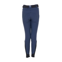 Calças de equitação infantis unissexo Equestro x FISE com grip nos joelhos Blazer marinho Azul-marinho