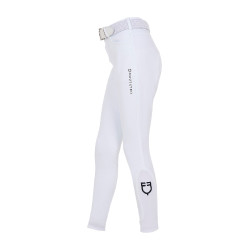 Calças de equitação infantis unissexo Equestro x FISE com grip nos joelhos Branco