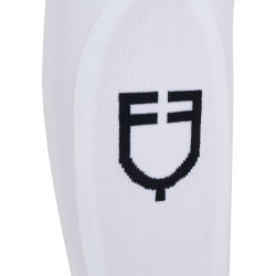 Calças de equitação infantis unissexo Equestro x FISE com grip nos joelhos Branco