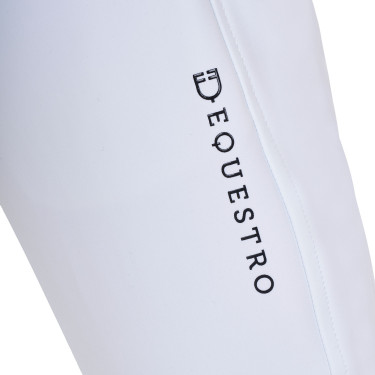 Calças de equitação infantis unissexo Equestro x FISE com grip nos joelhos Branco