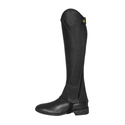 Mini-chaps unissexo Equestro em couro macio com zíper lateral Preto Mini-chaps unissexo Equestro em couro macio com zíper lateral Preto