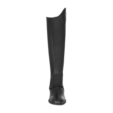 Mini-chaps unissexo Equestro em couro macio com zíper lateral Preto Mini-chaps unissexo Equestro em couro macio com zíper lateral Preto