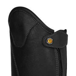 Mini-chaps unissexo Equestro em couro macio com zíper lateral Preto Mini-chaps unissexo Equestro em couro macio com zíper lateral Preto