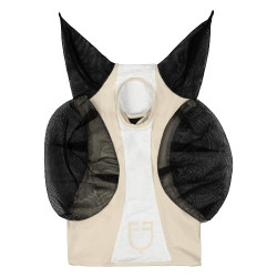 Máscara anti-moscas Equestro bicolor em malha After glow / branco brilhante