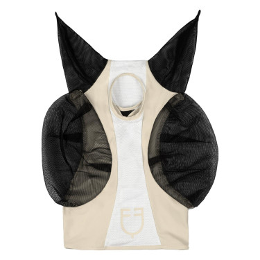 Máscara anti-moscas Equestro bicolor em malha After glow / branco brilhante