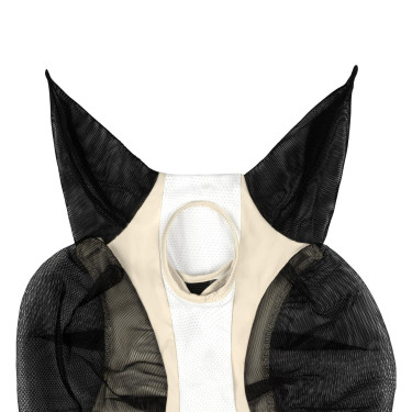 Máscara anti-moscas Equestro bicolor em malha After glow / branco brilhante