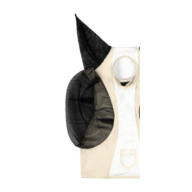 Máscara anti-moscas Equestro bicolor em malha After glow / branco brilhante