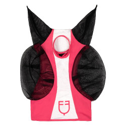 Máscara anti-moscas Equestro bicolor em malha Madressilva / branco brilhante