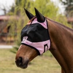 Máscara anti-moscas Equestro com logótipo frontal Buquê orquídea Rosa Máscara anti-moscas Equestro com logótipo frontal Buquê orquídea Rosa