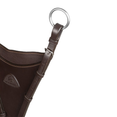 Martingale Acavallo com bib em couro Castanho escuro