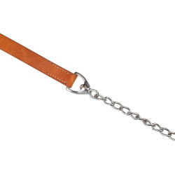 Longe de couro Pool’s com corrente Óleo claro Castanho