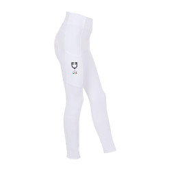 Legging menina Equestro x FISE full grip corte slim Branco