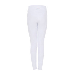 Legging menina Equestro x FISE full grip corte slim Branco