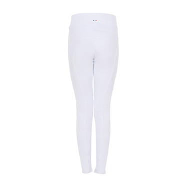 Legging menina Equestro x FISE full grip corte slim Branco