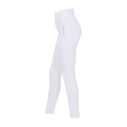 Legging menina Equestro x FISE full grip corte slim Branco