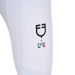 Legging menina Equestro x FISE full grip corte slim Branco