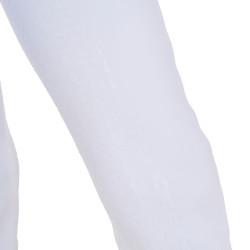 Legging menina Equestro x FISE full grip corte slim Branco