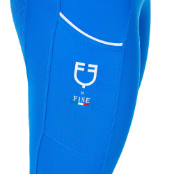 Legging feminino Equestro x FISE full grip corte slim Azul da Savoia
