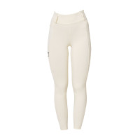 Legging feminino Equestro de cintura alta com passantes para cinto Macadâmia / verde-azeitona