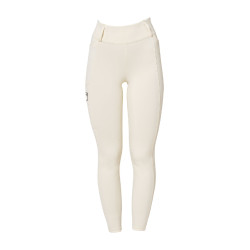 Legging feminino Equestro de cintura alta com passantes para cinto Branco antigo Bege