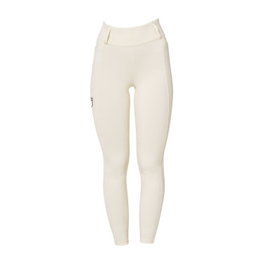 Legging feminino Equestro de cintura alta com passantes para cinto Branco antigo Bege