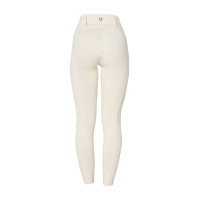 Legging feminino Equestro de cintura alta com passantes para cinto Branco antigo Bege