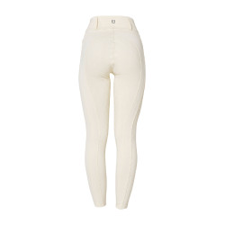 Legging feminino Equestro de cintura alta com passantes para cinto Branco antigo Bege