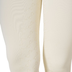 Legging feminino Equestro de cintura alta com passantes para cinto Branco antigo Bege
