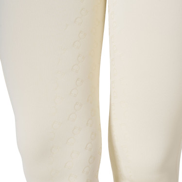 Legging feminino Equestro de cintura alta com passantes para cinto Branco antigo Bege