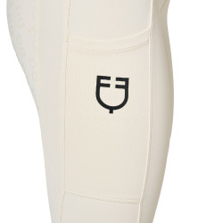 Legging feminino Equestro de cintura alta com passantes para cinto Branco antigo Bege