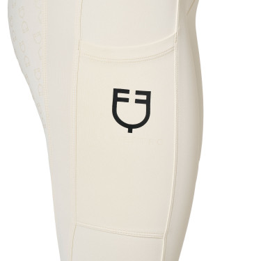 Legging feminino Equestro de cintura alta com passantes para cinto Branco antigo Bege