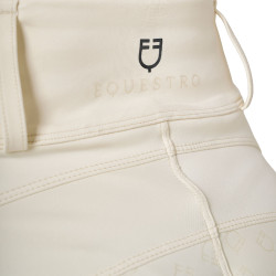 Legging feminino Equestro de cintura alta com passantes para cinto Branco antigo Bege