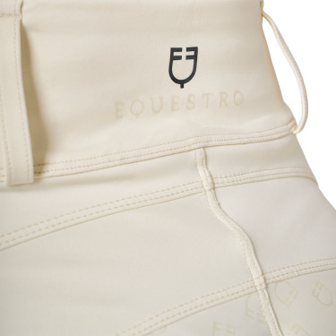 Legging feminino Equestro de cintura alta com passantes para cinto Branco antigo Bege