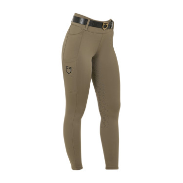 Legging feminino Equestro de cintura alta com passantes para cinto Noz Castanho Legging feminino Equestro de cintura alta com passantes para cinto Noz Castanho