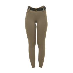 Legging feminino Equestro de cintura alta com passantes para cinto Noz Castanho Legging feminino Equestro de cintura alta com passantes para cinto Noz Castanho