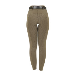 Legging feminino Equestro de cintura alta com passantes para cinto Noz Castanho Legging feminino Equestro de cintura alta com passantes para cinto Noz Castanho