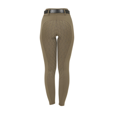 Legging feminino Equestro de cintura alta com passantes para cinto Noz Castanho Legging feminino Equestro de cintura alta com passantes para cinto Noz Castanho