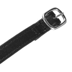 Tiras de esporão em couro duplo com fivela prateada Equestro Preto
