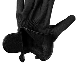 Luvas unissexo Equestro acolchoadas em couro sintético com fecho de velcro Preto