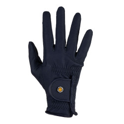 Luvas unissexo Equestro acolchoadas em couro sintético com fecho de velcro Marinho Azul-marinho