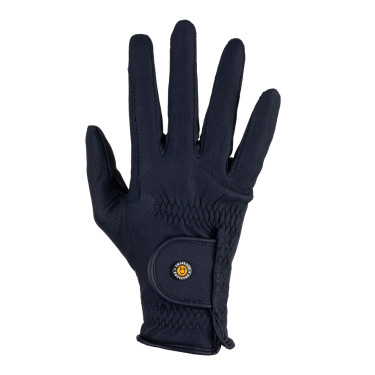 Luvas unissexo Equestro acolchoadas em couro sintético com fecho de velcro Marinho Azul-marinho