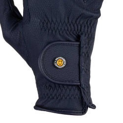 Luvas unissexo Equestro acolchoadas em couro sintético com fecho de velcro Marinho Azul-marinho