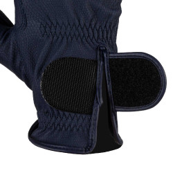 Luvas unissexo Equestro acolchoadas em couro sintético com fecho de velcro Marinho Azul-marinho