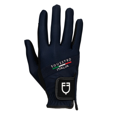 Luvas em tecido técnico Equestro X FISE Blazer marinho Azul-marinho
