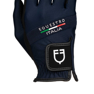 Luvas em tecido técnico Equestro X FISE Blazer marinho Azul-marinho