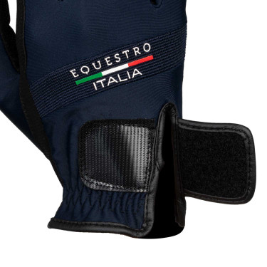 Luvas em tecido técnico Equestro X FISE Blazer marinho Azul-marinho