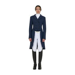 Frac feminino Equestro em tecido técnico com strass Blazer marinho Azul-marinho