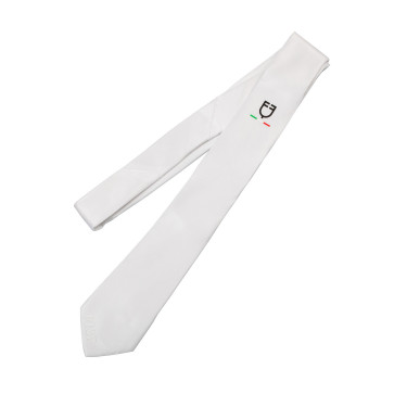 Gravata de concurso Equestro x FISE com logotipo bordado Branco Gravata de concurso Equestro x FISE com logotipo bordado Branco