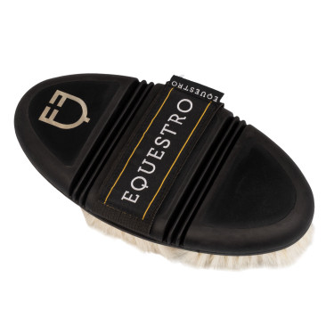 Escova de limpeza Equestro flexível com cerdas macias Natural Castanho Escova de limpeza Equestro flexível com cerdas macias Natural Castanho